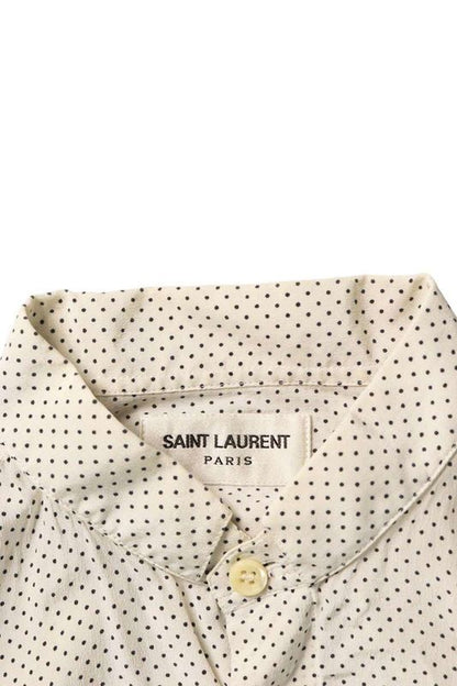 Saint Laurent Paris 467312 Y301w Tiny Dot Silk Long Sleeve Shirt Men's 36