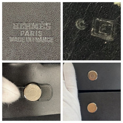 Hermes Herbag Cabas GM With Bag Replacement Black Silver Hardware Canvas/leather