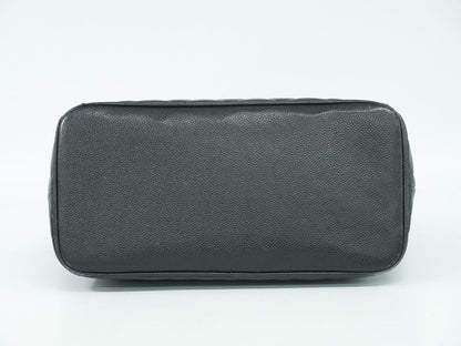 Authentic Chanel Coco Mark Revival Tote Handbag Caviar Skin Leather Black Coco