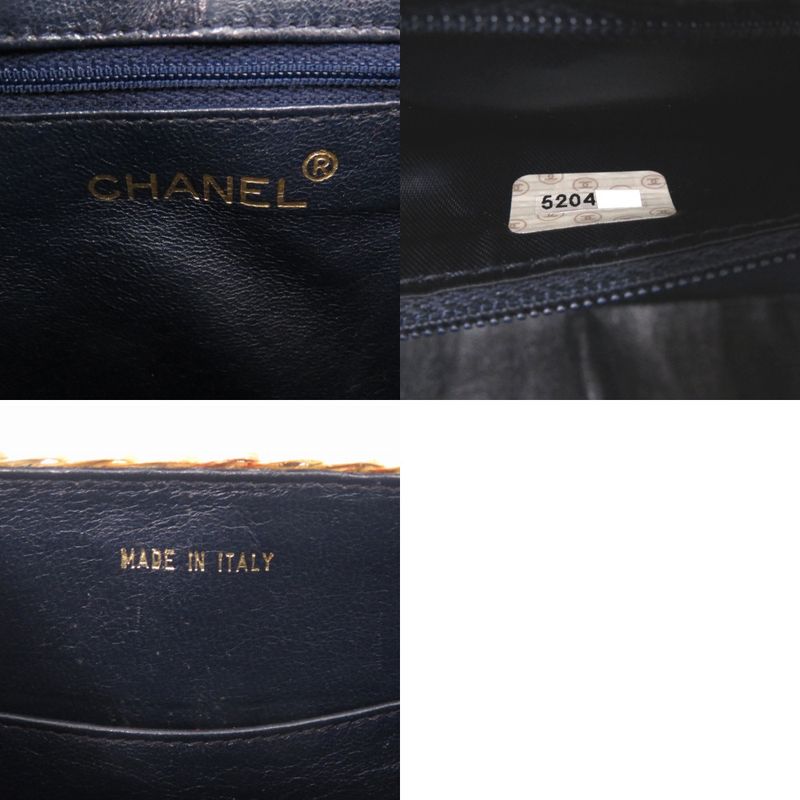 Chanel Basket Bag Denim Straw Navy 5th Coco Mark Turnlock Shoulder Bag 1372