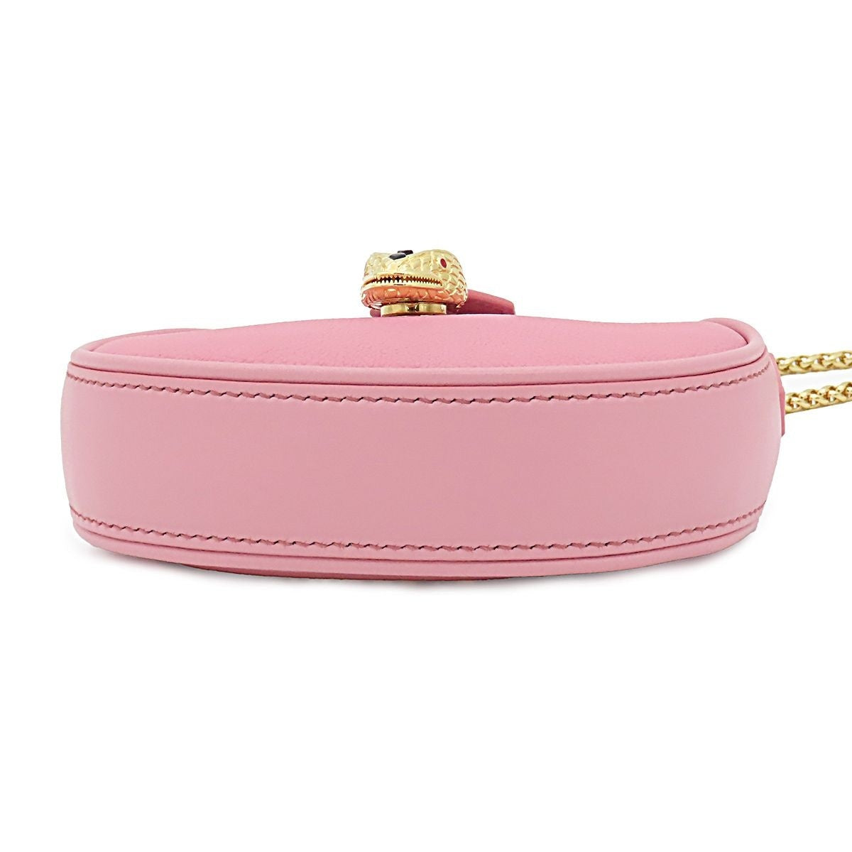 Bvlgari Serpenti Ellipse Mini Pink Gold Leather Micro Shoulder Bag — view 3