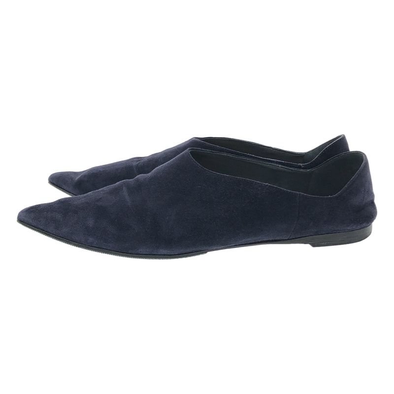 Prada Pointed Toe Suede Flat Shoes 1s574h Navy 37 1 2