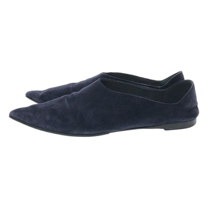 Prada Pointed Toe Suede Flat Shoes 1s574h Navy 37 1 2