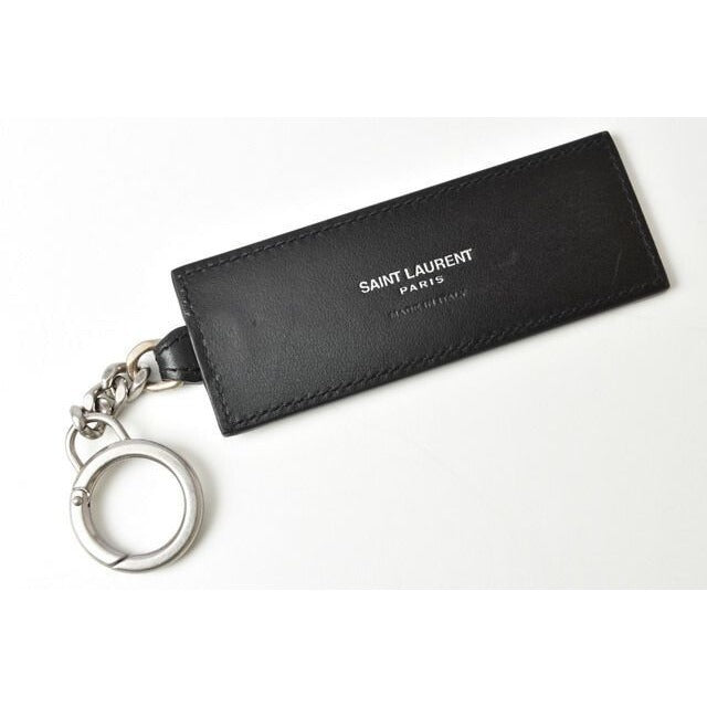 Saint Laurent Key Ring Holder YSL Logo Black — view 6