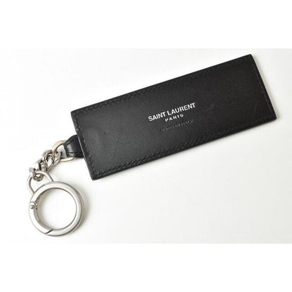 Saint Laurent Key Ring Holder YSL Logo Black — view 6