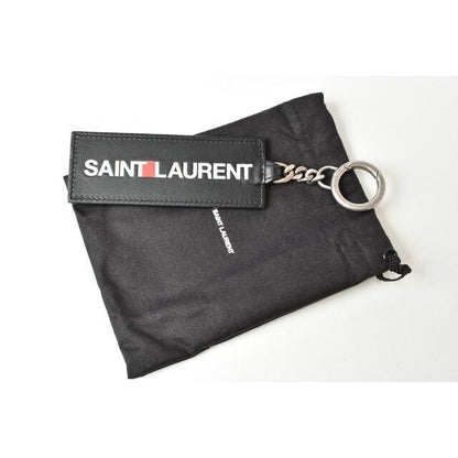 Saint Laurent Key Ring Holder YSL Logo Black — view 7