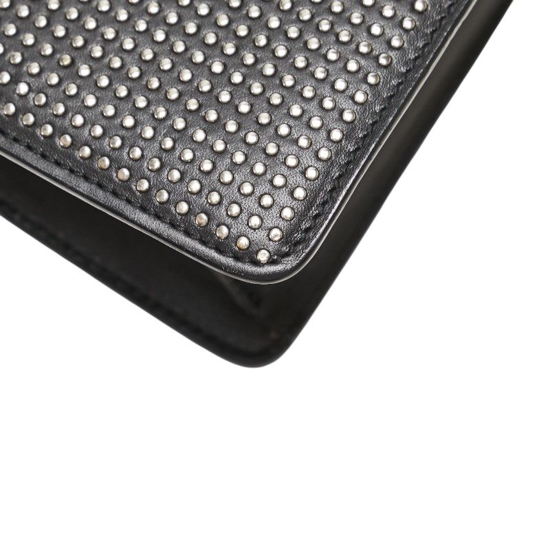 Saint Laurent Betty Studded Chain Shoulder Bag 315680 Black Silver Leather