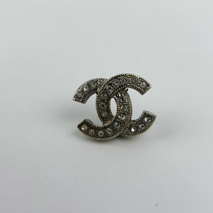 Chanel CC Logo Earrings Silver Vintage — view 4