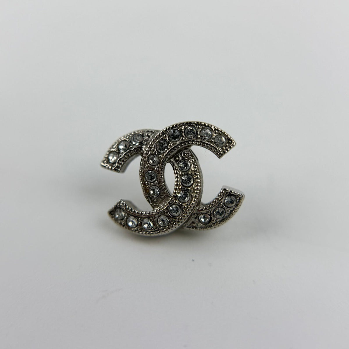 Chanel CC Logo Earrings Silver Vintage — view 5