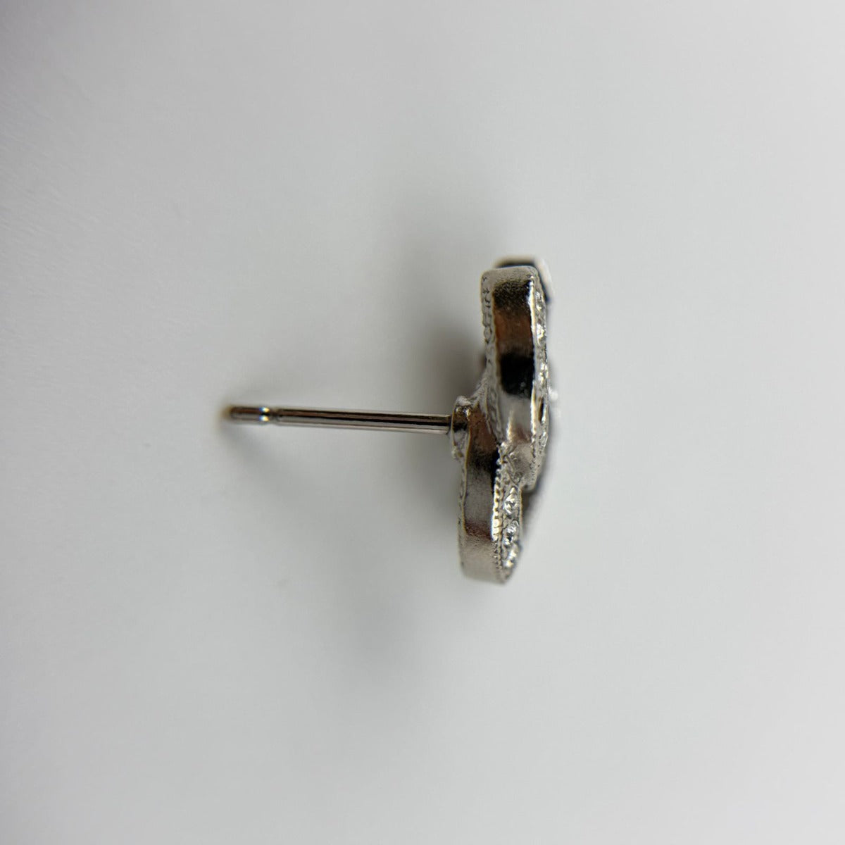 Chanel CC Logo Earrings Silver Vintage — view 8