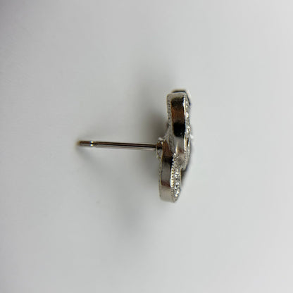 Chanel CC Logo Earrings Silver Vintage — view 8