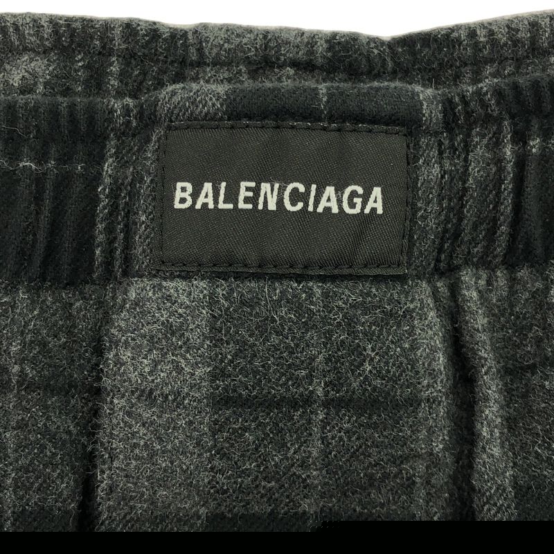 Balenciaga Check Flannel Easy Pants 534295 Tem20 Black and Gray 46