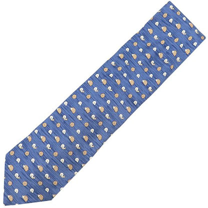 Hermes Necktie Snail and Hedgehog 9cm (3.54in) Silk Blue and Multicolor Blue