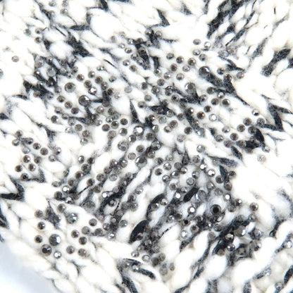 CHANEL P39194 Wool Cashmere Coco Rhinestone Knit Gloves Mittens