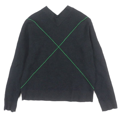Bottega Veneta 2021 Cross Stitch V-Neck Knit Sweater