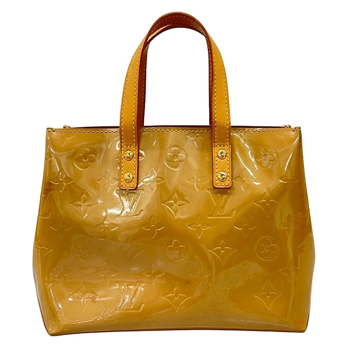 Louis Vuitton Handbag Monogram Vernis Reed PM Noisette Leather