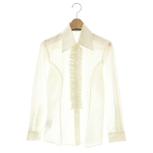 Dolce & Gabbana Shirt Ruffle Cotton 40 White SS