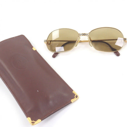 Cartier Vintage Maillon Panthere Sunglasses Gold Bordeaux 56 17 with Case — view 2