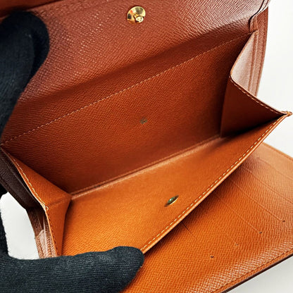Louis Vuitton Porte Tresor Etuit Papier Sp0937 Brown Monogram Bifold Wallet