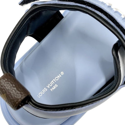 Louis Vuitton Pool Pillow Line Sandals Shoes Leather Blue Black White Unused