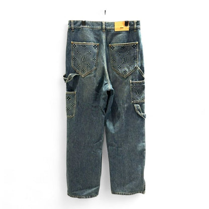 Louis Vuitton Ca36929 Monogram Carpenter Denim Pants Men's Blue W30