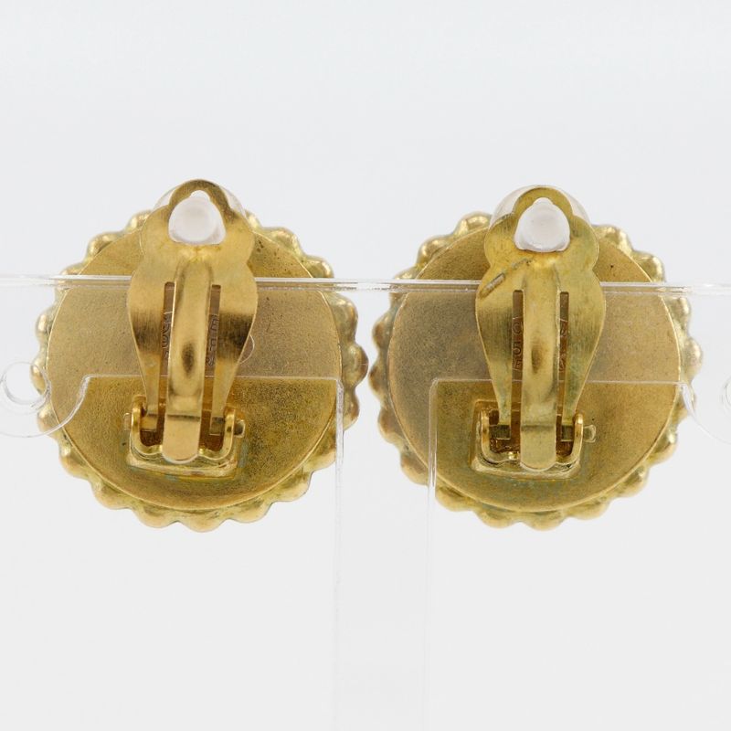 Chanel Coco Mark Vintage Gold Plated Black 95P Ladies 28.5g Earring