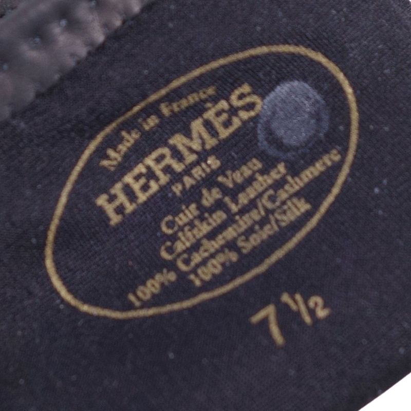 Hermes Gloves Lamb Leather Cashmere Made In France