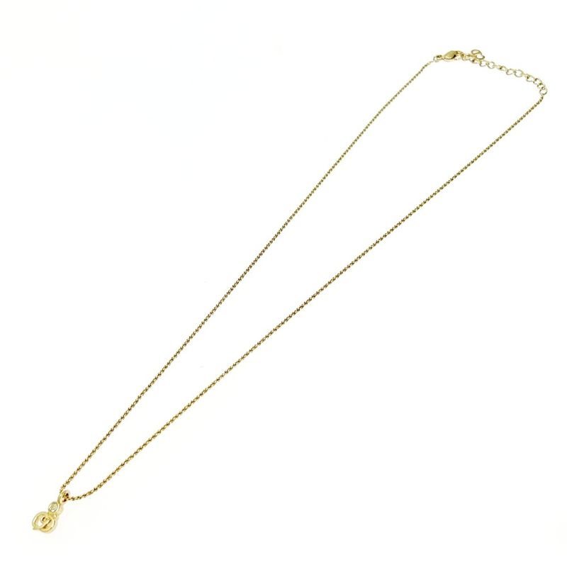 Christian Dior GP Rhinestone CD Logo Necklace Women's Gold 478557 Necklace