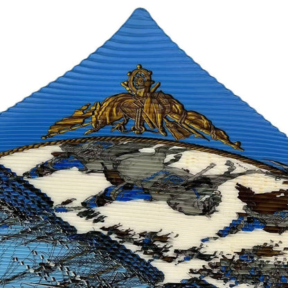 Hermes Scarf Silk Pleated Marine ET Cavalerie Sea and Cavalry Blue — view 4