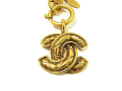 Chanel Coco Mark 3857 Necklace Pendant Accessory Ladies Gold Fe4896