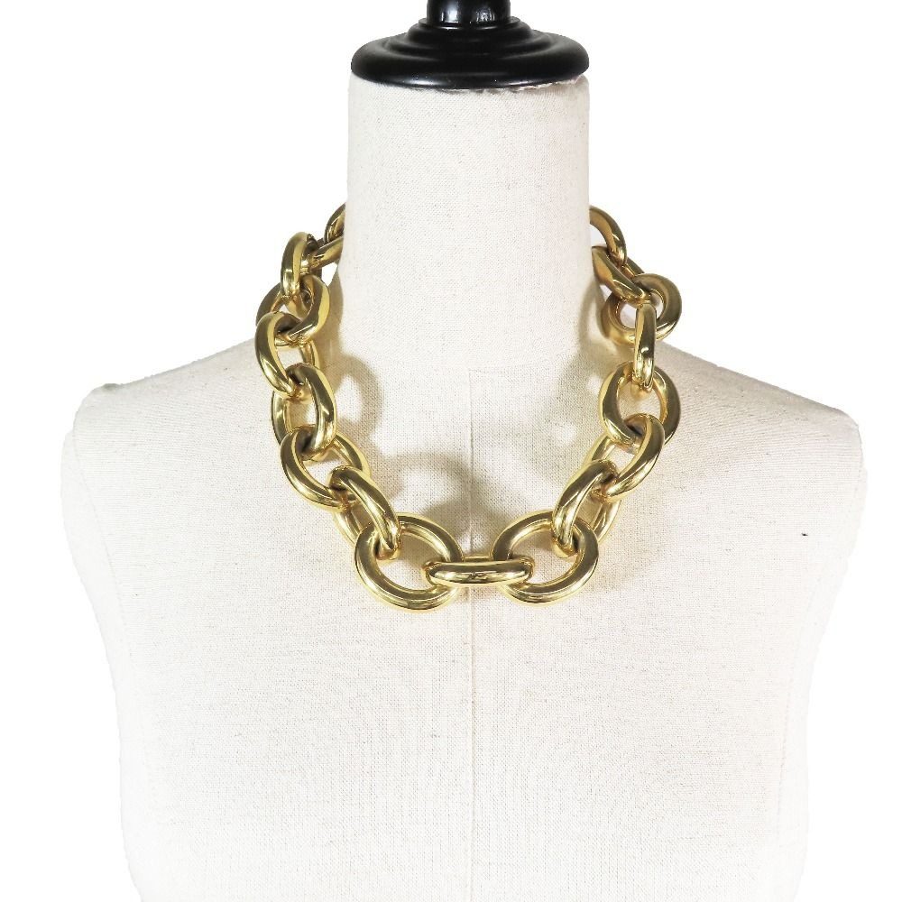 Dolce & Gabbana DG Logo Big Silhouette Chain Necklace Gold