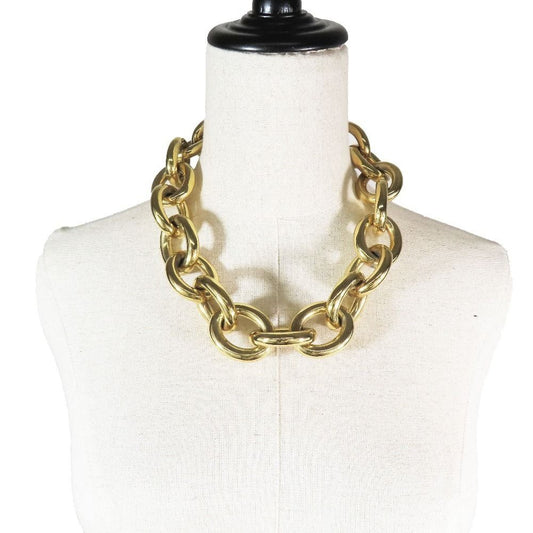 Dolce & Gabbana DG Logo Big Silhouette Chain Necklace Gold