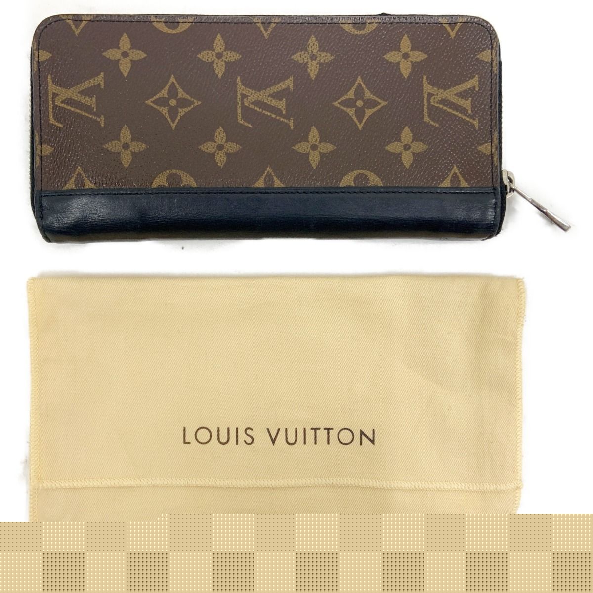 Louis Vuitton Monogram Macassar Zippy Wallet Vertical Round Zipper Long