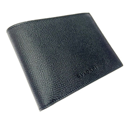 Bvlgari Leather Bifold Wallet Men's Black 366021 Bifold Wallet