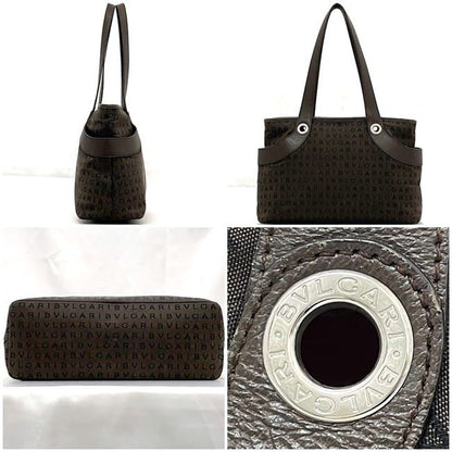 Bulgari Tote Bag Lolita Brown Logomania Light Canvas