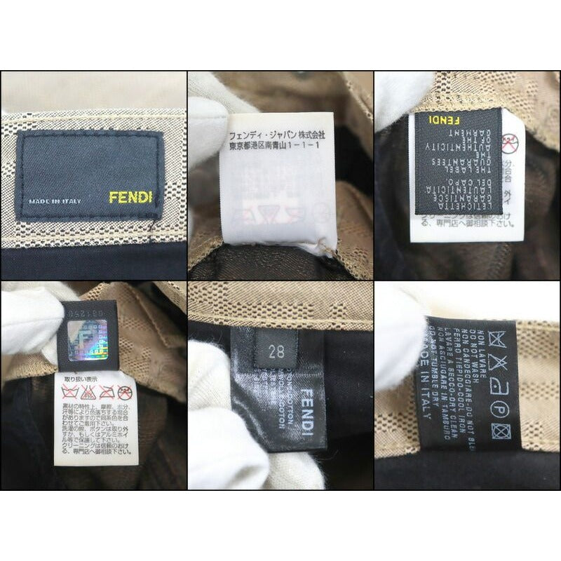 Fendi Zucca Pattern Pants Cotton Polyester Beige 28 — view 5