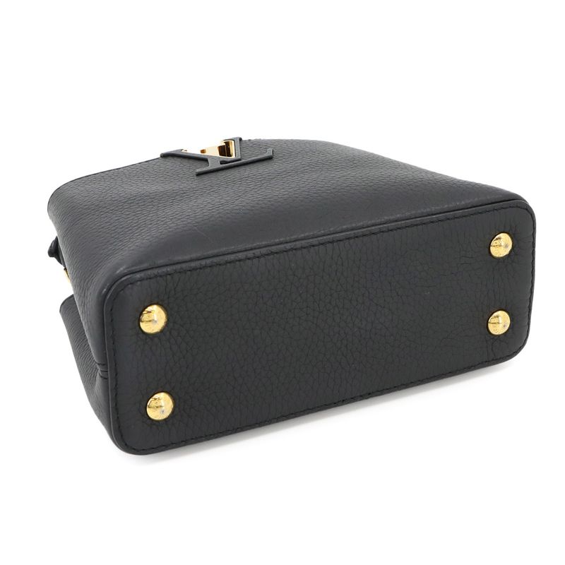 Louis Vuitton Capucines MINI 2way Hand Shoulder Bag Taurillon Leather Noir