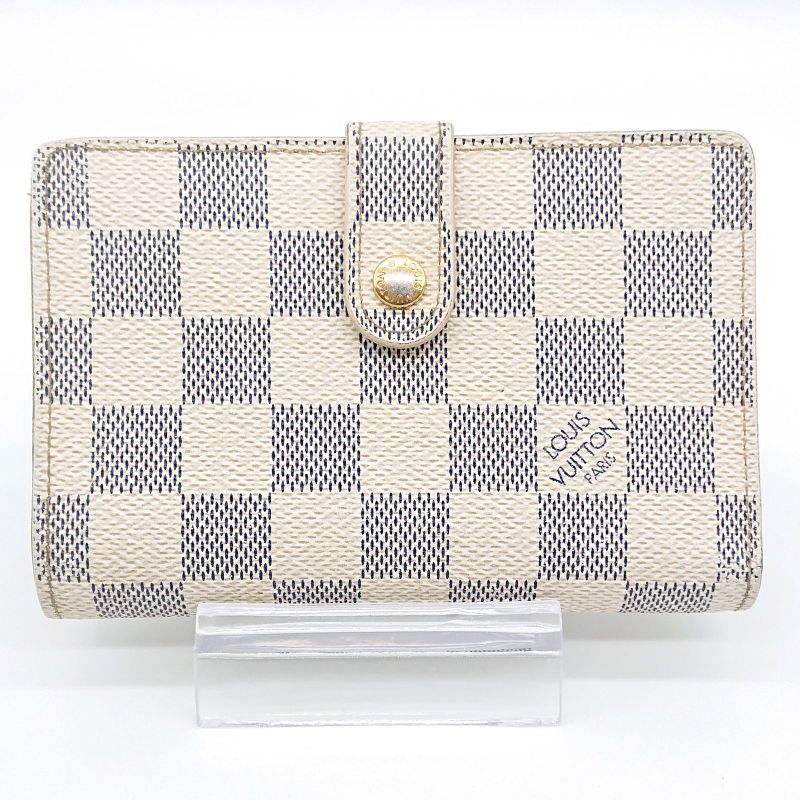 Louis Vuitton Damier Azure Portefeuille Viennois Foldable Wallet Clasp Gusset