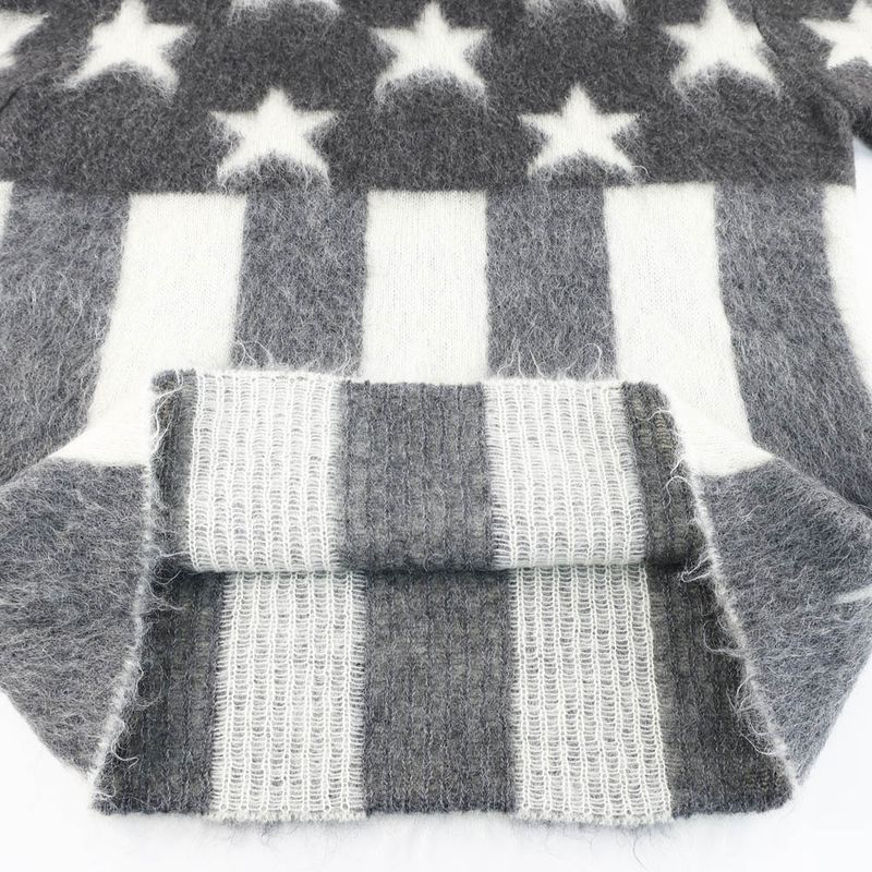 Louis Vuitton American Flag Mohair Knit Sweater - Gray X White Rm192