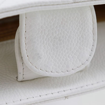Chanel PST Chain Tote Caviar Skin White Women Shoulder Bag