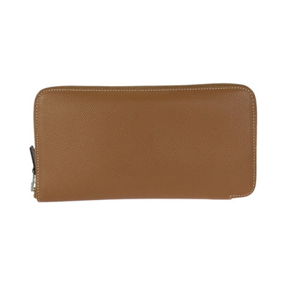 Hermes Azap Long Silk in Gold Brown Silver Veau Zip Around Coin Purse