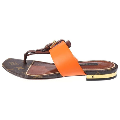 Louis Vuitton Monogram Leather Thong Sandals Brown Orange