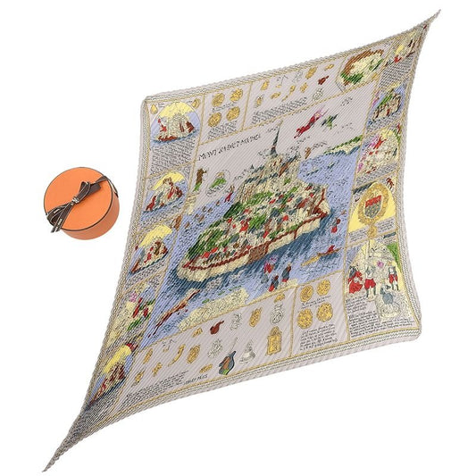 Hermes Item Mont Sainct Michel Saint Pleated Scarf