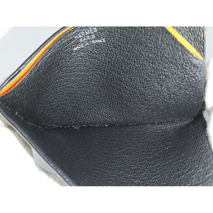 Hermes H Sellier Card Case Verso Leather Black Stamped — view 7