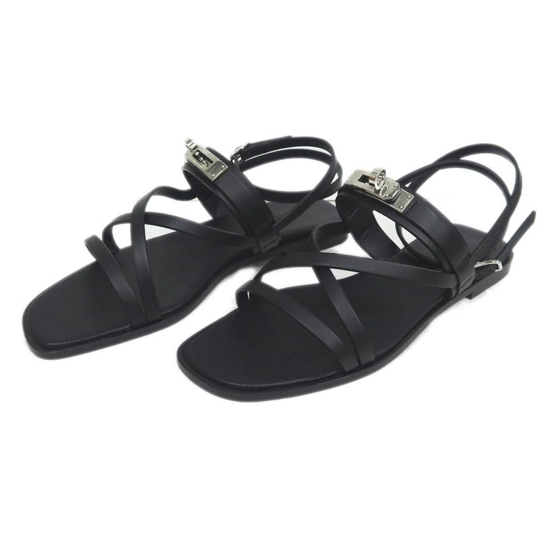 Hermes June Sandals Size 38 Black Cles Apparel Shoes — view 2