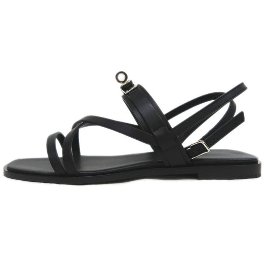 Hermes June Sandals Size 38 Black Cles Apparel Shoes
