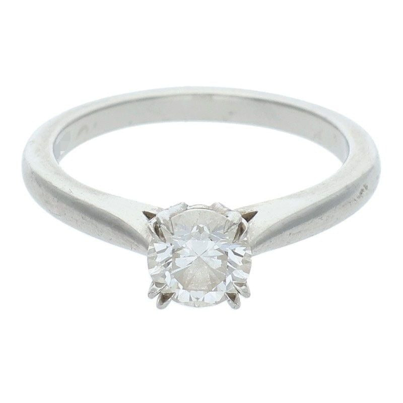 Harry Winston Solitaire Diamond Ring Silver Clear