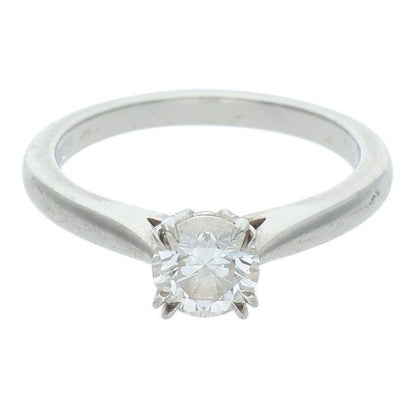 Harry Winston Solitaire Diamond Ring Silver Clear