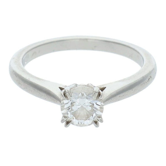 Harry Winston Solitaire Diamond Ring Silver Clear