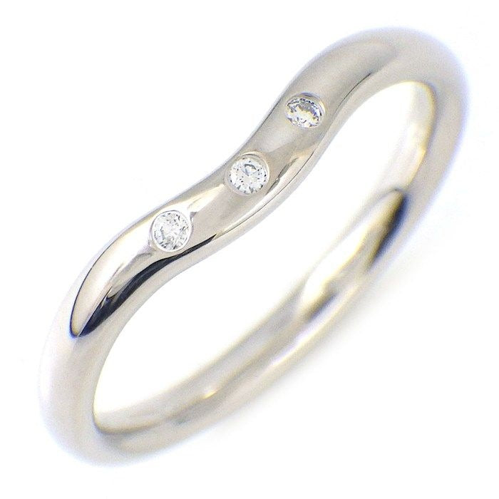 Tiffany & Co. Ring Cubed Band Points Diamond 18K White Gold